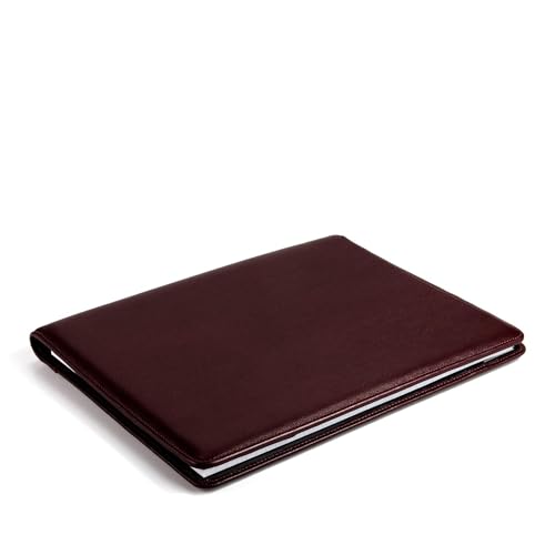 Leatherology Bordeaux Standard Padfolio – Full Grain Leather Professional Organizer with Letter Pad, Business Card Pocket & Pen Loop for Meetings or Work