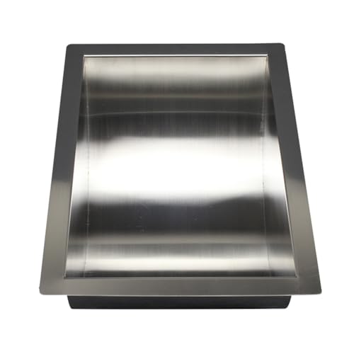 YHdtUO 304 Stainless Steel Cash Tray - Drop-in Deal Tray for Cash Register Window, Bank, Or Ticket Window - Brushed Finish Drop Deal Tray for Secure Transactions