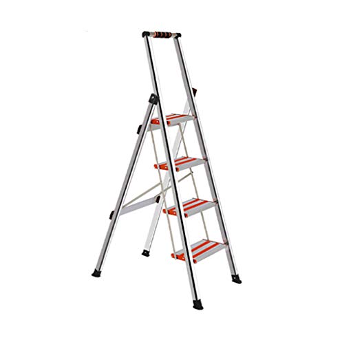FLYIFE Step Stool Anti-Skid Three-Step Ladder, Stainless Steel Four-Step Ladder Two-Step Ladder Stool Kitchen Bathroom Footstool Room Decorate Stepladders Household Ladder/43 X 73 X 139Cm