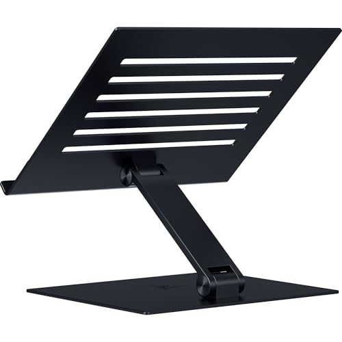 Razer Adjustable Laptop Stand - Ergonomic Height-Adjustable Laptop Stand for Laptops up to 18 Inches (Height- and Tilt-Adjustable, Robust Aluminium, Ventilated Design) Black