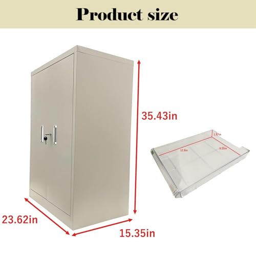 BEILOCKERY 36 Drawers File Cabinet, Paper Document Storage Vertical Filing Cabinet, Small Transparent Drawers Document Organizer with Door for Office Warehouse Garage