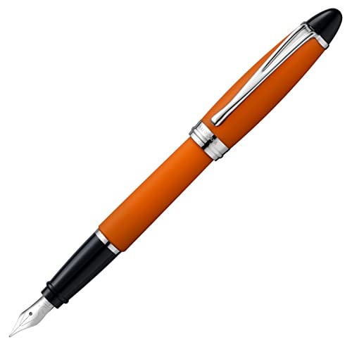 Aurora B10-OF Ipsilon Fountain Pen, F Fine Point, Satin and Orange, Dual Use Type, Genuine Import