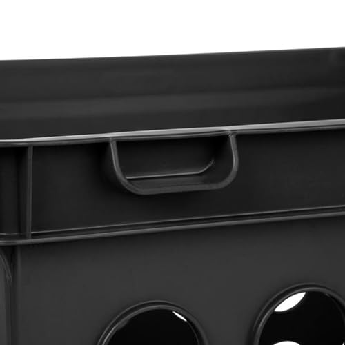 Sterilite File Crate, Stackable Plastic Storage Bin with Handles, Organize Files at Home, Garage, Office, School, Black, 6-Pack