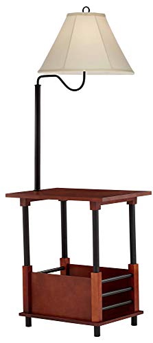 Regency Hill Marville 55" Tall Mission Style Floor Lamp with End Table