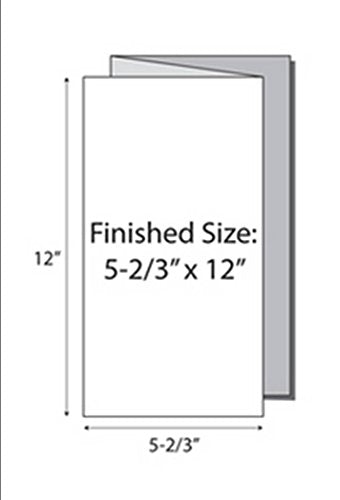 Print-Ready Tri-Fold Brochure (No-Tear Waterproof), 5-2/3" x 11 (folded), 1-UP on 12" x 18" White Synthetic 8-Mil Paper - 25 Sheets