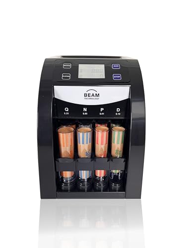 Automatic Coin Sorter and Counter with Display, 2 Row with Quick-Access Lid, Patented Anti-Jam Technology, Coin Wrapper Starter Pack Included, with Value Counting Coin Counter (CSD-2000)