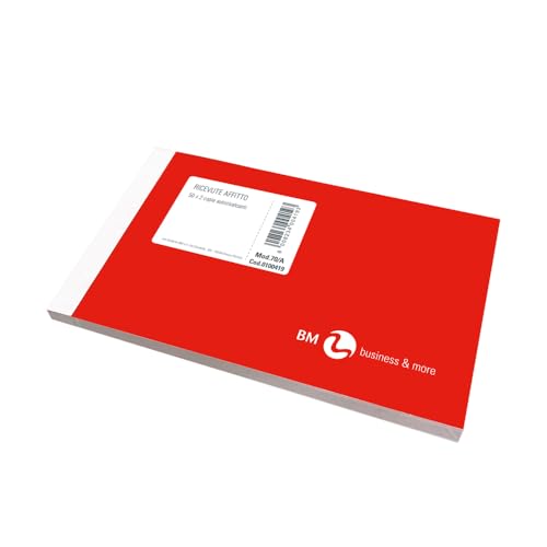 BM BeMore Mod 70/A, 0100419, Receipt Block for Rent Two Copies, 0100419, Self-Limiting Paper, 50+50 Sheets, Size 10 cm x 16.5 cm, Pack of 5
