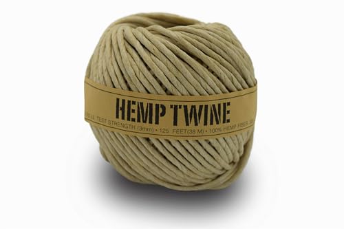 Bean Products Natural Hemp Twine - Macrame, Jewelry, Garden + Craft - 3 MM