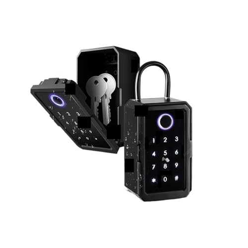 HGIYA Key Lock Box Safe Storage Waterproof Organizer Secret Cabinet Outdoor,Smart with Remote Access Metal for Hider Finrprint Digital Code App Security