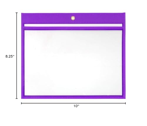 StoreSMART - 6" x 9" - Open Long - Purple Rigid Vinyl Sewn Pocket - 25-Pack - T85206L-P-25