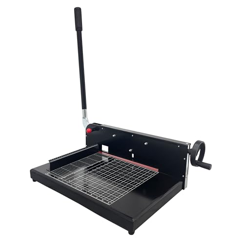 BREVELTION 12.2" Steel Paper Cutter, A4 Manual Desktop Stack Paper Trimmer Guillotine, with Scale and Security Lock, 1.57" Cutting Thick, for Home Office