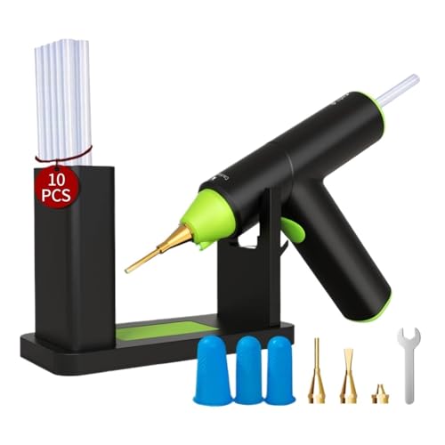 LIBODD Hot Glue Gun 10W Electric Hot Melt Glue Gun Cordless Household DIY Industrial Guns Heat Temperature Thermo Repair Tool Use 7mm Glue Sticks for DIY Arts, Crafts and Quick Repairs