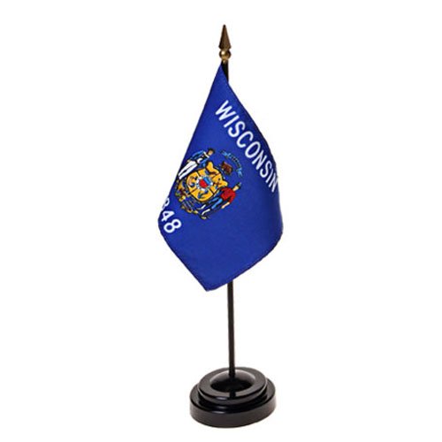 Wisconsin Flag 4X6 Inch Mounted E Gloss (12 pack)