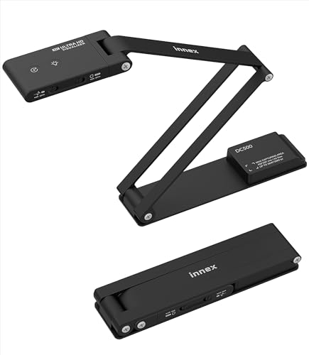 Innex DC500 16MP 4K USB Document Camera, Webcam & Scanner, 3-in-1