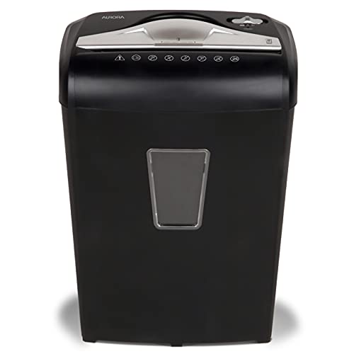 Aurora High-Security 8-Sheet Micro-Cut Paper Credit Card Shredder Black