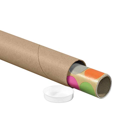 Ship Now Supply SNP2022K Mailing Tubes with Caps, 2" x 22", Kraft (Pack of 50)