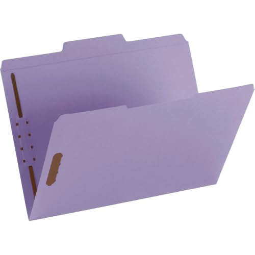 Smead Top Tab Colored 2-Fastener Folders, 1/3-Cut Tabs, Letter Size, Lavender, 50/Box