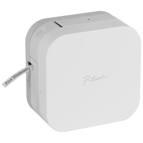 Brother P-Touch Cube Color Smartphone Label Maker, Bluetooth Wireless Technology, Multiple Templates Available for Apple & Android Compatible – White