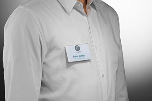 Durable Click Fold Name Badge - 54 x 90mm with Magnet - Anti-Twist - Made from Polypropylene - Pack of 25 - Transparent - Perfect for Events & Exhibitions