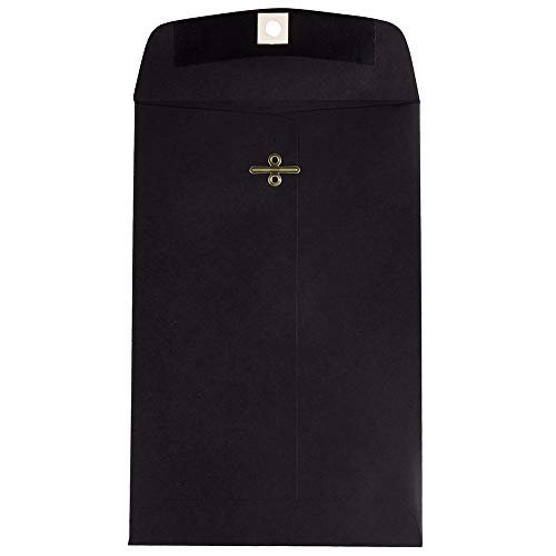JAM PAPER 6 x 9 Open End Catalog Envelopes with Clasp Closure - Black - Bulk 500/Box
