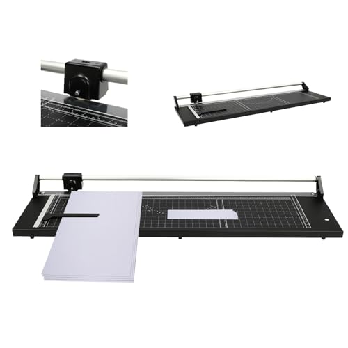 Dziwenul Rotary Paper Cutter Manual Precision Rolling Trimmer Heavy Duty Paper Cutter Multi Angle Guide Aluminum Alloy Desktop Paper Trimmer for Photo Cardstock Office (36 Inch)