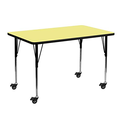 Flash Furniture 18x24 in Rectangular Activity Table, Yellow