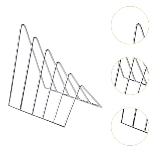 File Organizer File Folder Sorter Non Skid Desk Triangle Bookshelf Bookend Organizer for Recipe Office Desk(Silver)