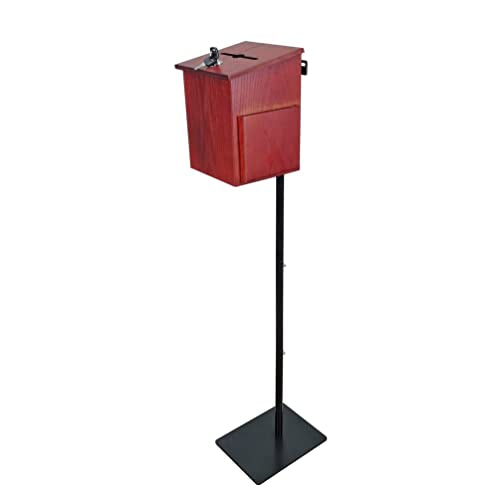 FixtureDisplays® MDF Donation Box Floor Stand Lobby Foyer Tithes & Offering Suggestion Collection Ballot Box 11065+1040S