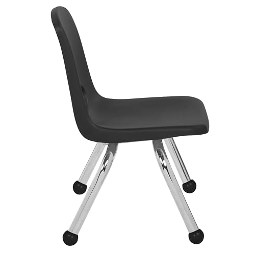 FDP 10" School Stack Chair with Ball Glides, Black, 6-Pack, 10355-BK