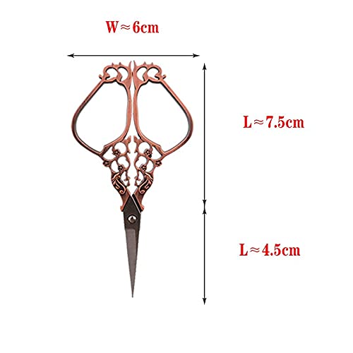 DSWMY Craft Scissors, Craft Scissors Stainless Steel Vintage Tailor Sewing Embroidery Fabric Cutter Yarn Shear