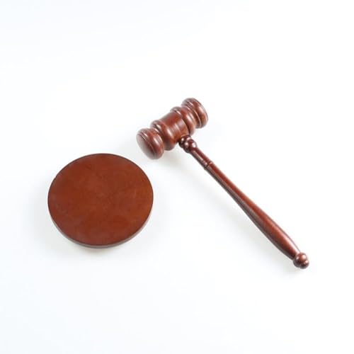 Beech Wood Gavel and Block Set, Judge Auction Law & Order Sounding Mallet for Court Meeting Desk Accessory Auction Hammer