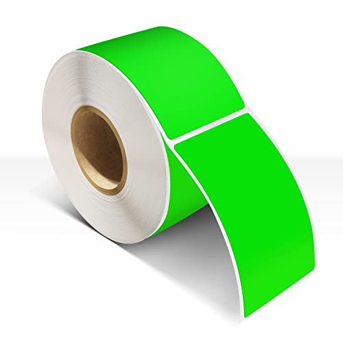 Rectangle Labels Sticker 3×5 Inch Vinyl Floor Stickers Color Coding Name Tags Roll Removable 200 PCS, Green