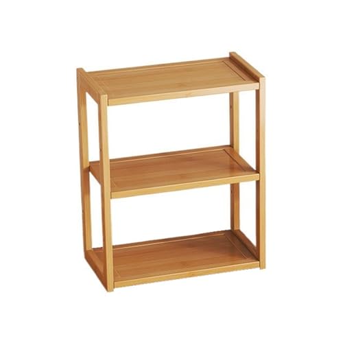 Bookcase Storage Rack Home Simple Desktop Small Bookshelf 3-Tier Bamboo Open Storage Rack Book Shelf