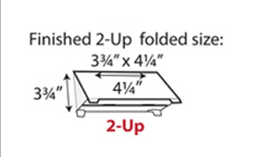 Print-Ready Tri-Fold Table Tent (3-3/4" x 4-1/4" folded), 2-UP, Perforated for Separation on 8-1/2" x 11" White 65lb Cover Paper - 100 Sheets (200 Table Tents)