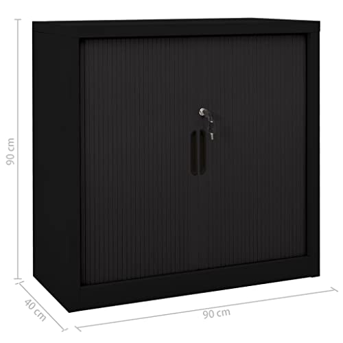 KUPTYERFG Metal Sliding Door Cabinet Lockable Steel Sideboard Credenza