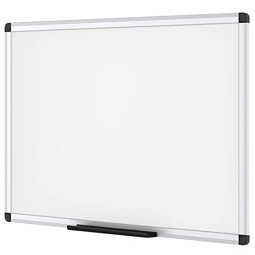 VIZ-PRO Dry Erase Board/Magnetic White Board, 48 X 32 Inches, Silver Aluminium Frame