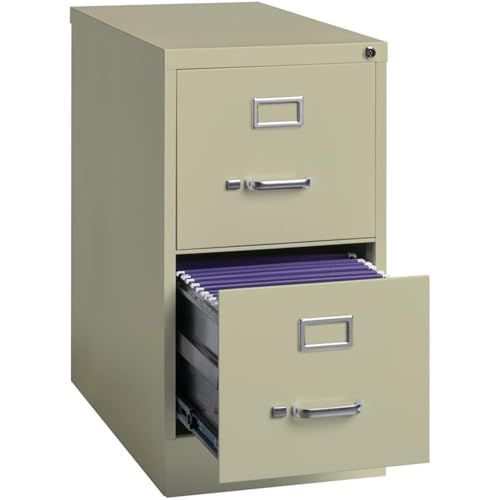 Hirsh 25-in Deep Metal 2 Drawer Letter Width Vertical File Cabinet Putty