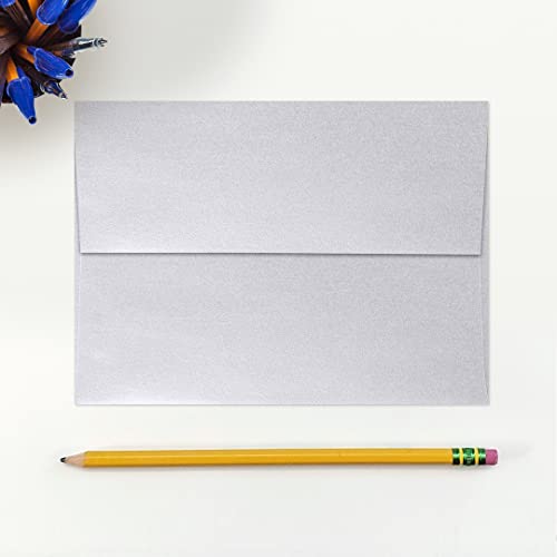 LUXPaper A7 Invitation Envelopes | Peel & Press | 5 1/4" x 7 1/4" | Silver Metallic | 80lb. Text | 250 Qty