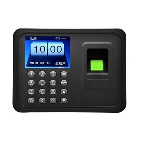 MHJKHG Clocking in Machine, Time Clock A6 Attendance Machine Password+Fingerprint Multi-Language Sign-in Recognition Punch-in Equipment Intelligent Report Generation