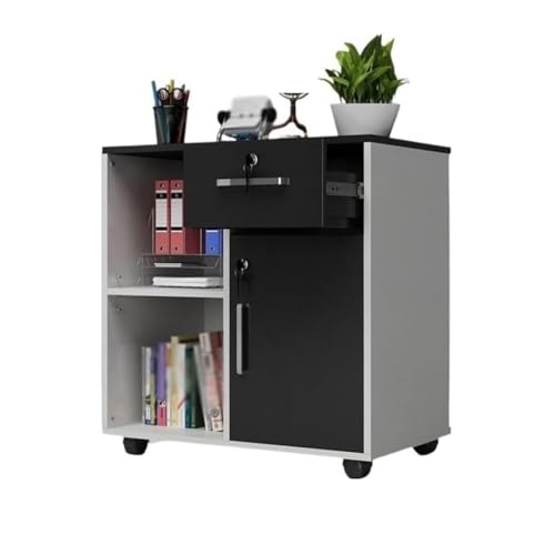 SoOSSN Mobile Locking File Cabinet Office Storage Cabinets for Documents Printer Data Secure Space Saving Filing(B)