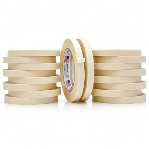 WOD Utility Grade General Purpose Masking Tape, 1/2 inch x 60 yds (Pack of 18) Great for Home or Office, Painting, or Labeling, Adhesive Leaves no Residue