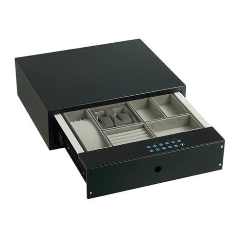 OGMOYT Steel Password Drawer Safe Built-in Jewelry Trays for Necklaces Rings Watches Storage Hidden Quick Access Home Safe for Valuables,580Mm