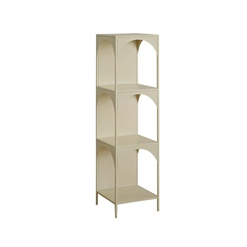 CFGH6FDF Bookcase Creative Small Bookshelf Corner Storage Rack Wall Narrow Cabinet Iron Storage Cabinet Corner Corner Bookcase Freestanding Book Shelf(White,L)