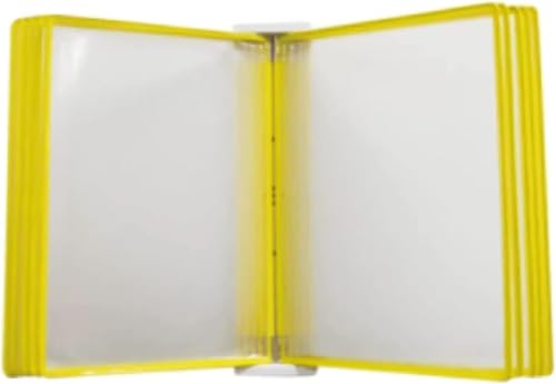 A4 wall mounted document holder, A3 Size Paper Document Folder,10 Pages File Organizer,Wall Hanging Units Flip Folder,Wall-Mounted Poster Flip Book Display for Workshop Exhibition Offices(Yellow)