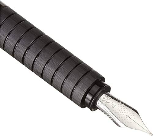 Faber-Castell Essentio Aluminum Black Fountain Pen - Fine Nib with Black Ink - Fine Writing Instruments