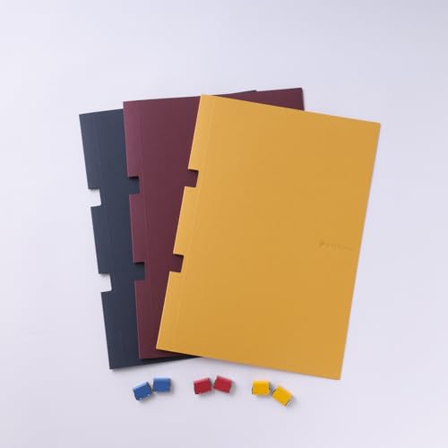 SlideNoteArchive ASACA4T-SP Slide Note Archive, Set of 3 Colors, Slide Clips, PageBase Accessories, Made in Japan, Punchless, Holds 20 Copy Papers, Business