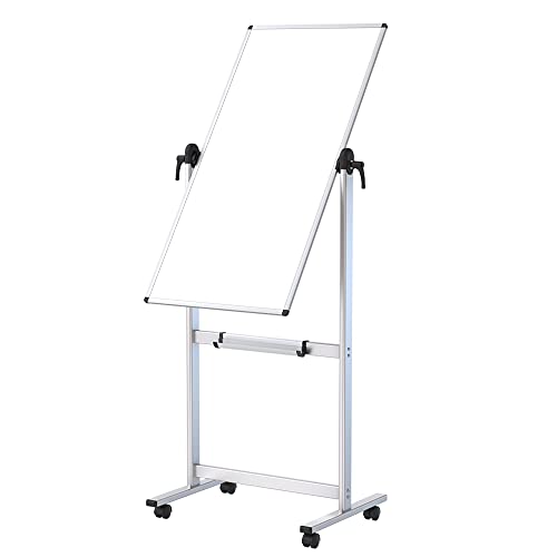 VIZ-PRO Double-Sided Magnetic Mobile Whiteboard, 48" x 24"