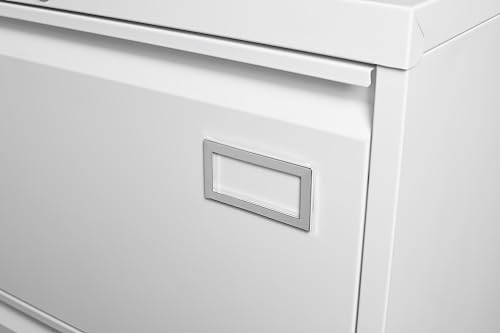 KEIKI Lockable File Cabinet with 2 Widened Drawer, Metal Lateral Filing Cabinets for Home Office Organizer Letters/Legal/A4 File Folders,Assembly Required,White