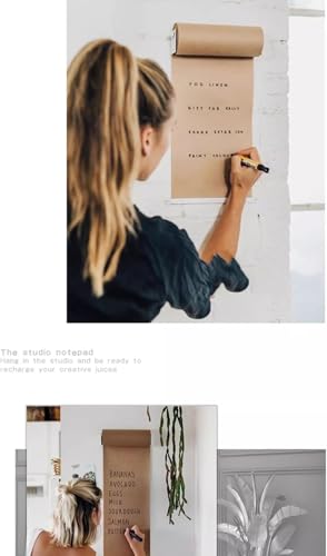 CVGfko Kraft Paper Roll Display Wall Mount Kraft Brown Paper Roll Holder, with Cutting Bar, for Home School Offic for Office Coffee Shop.Black-37CM