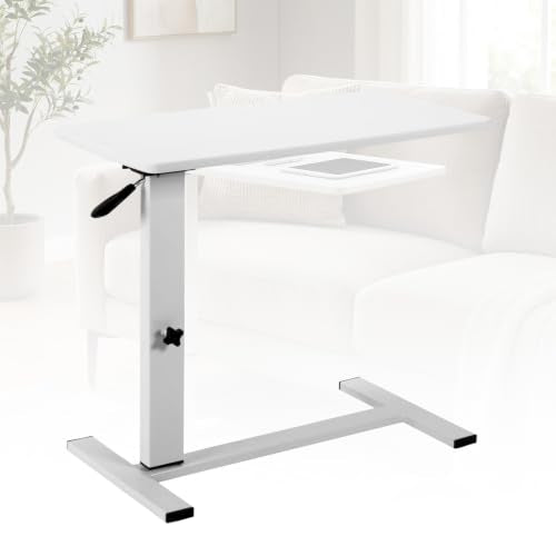 Bed Rolling Laptop Table with Wheels Pneumatic Lap Desks